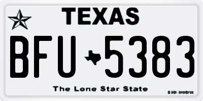 TX license plate BFU5383