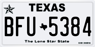 TX license plate BFU5384