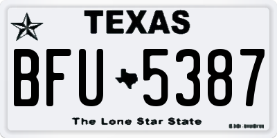 TX license plate BFU5387