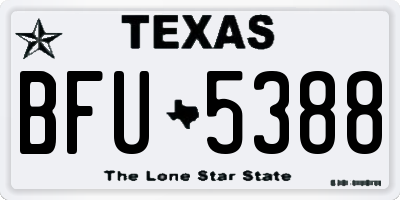 TX license plate BFU5388