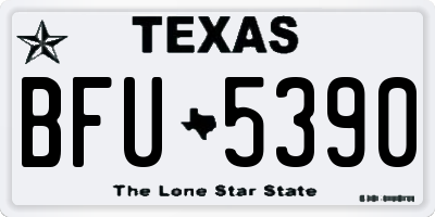 TX license plate BFU5390