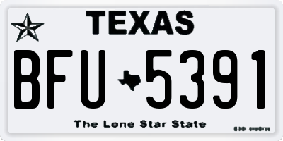 TX license plate BFU5391