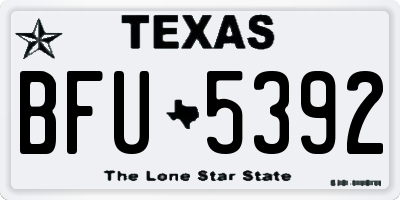 TX license plate BFU5392