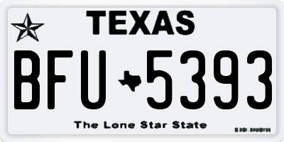 TX license plate BFU5393