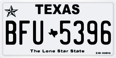 TX license plate BFU5396