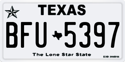 TX license plate BFU5397