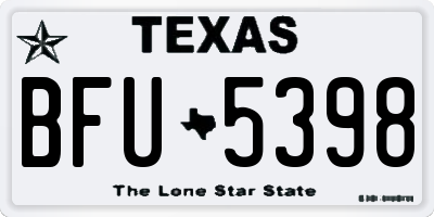 TX license plate BFU5398