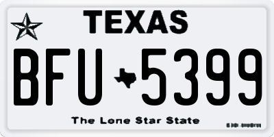 TX license plate BFU5399