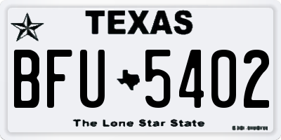 TX license plate BFU5402