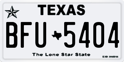 TX license plate BFU5404