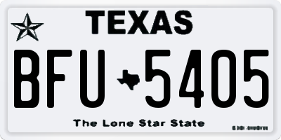 TX license plate BFU5405