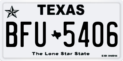 TX license plate BFU5406