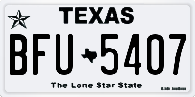 TX license plate BFU5407