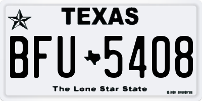TX license plate BFU5408