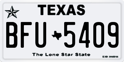TX license plate BFU5409