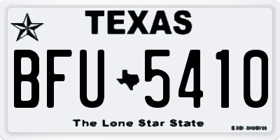 TX license plate BFU5410
