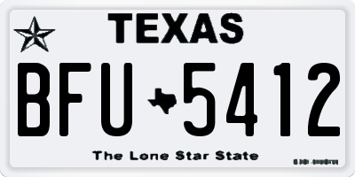 TX license plate BFU5412