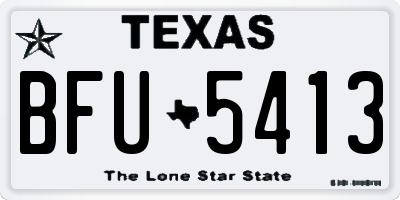 TX license plate BFU5413