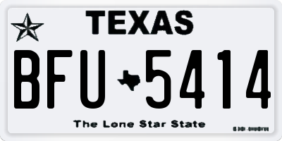 TX license plate BFU5414