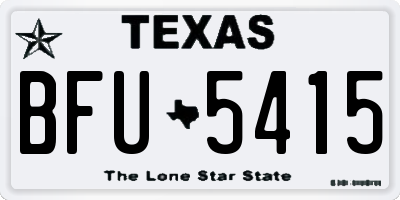 TX license plate BFU5415