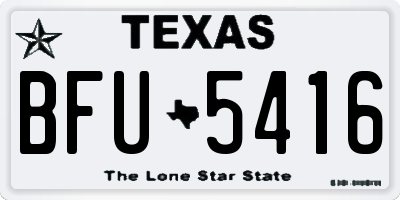 TX license plate BFU5416