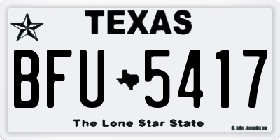 TX license plate BFU5417