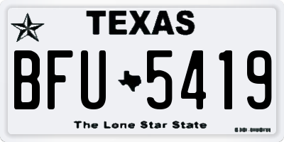 TX license plate BFU5419