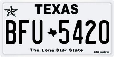 TX license plate BFU5420