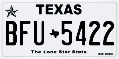 TX license plate BFU5422