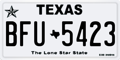 TX license plate BFU5423