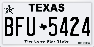TX license plate BFU5424