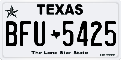 TX license plate BFU5425