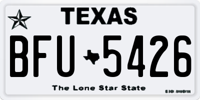 TX license plate BFU5426