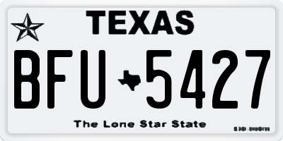 TX license plate BFU5427