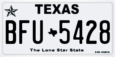 TX license plate BFU5428