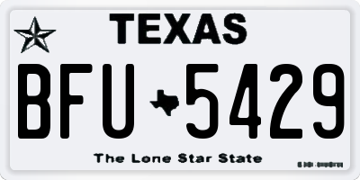 TX license plate BFU5429