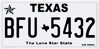TX license plate BFU5432