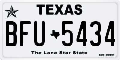 TX license plate BFU5434
