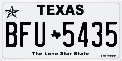 TX license plate BFU5435