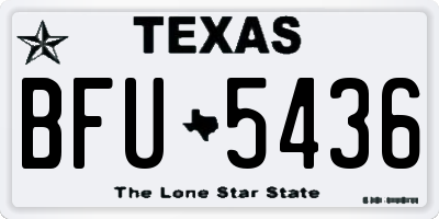 TX license plate BFU5436