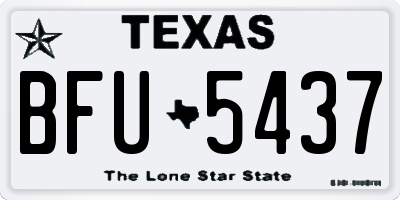 TX license plate BFU5437
