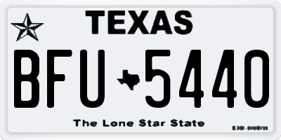 TX license plate BFU5440