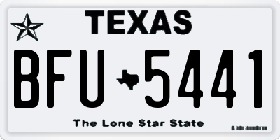 TX license plate BFU5441