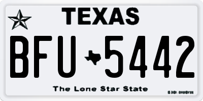 TX license plate BFU5442