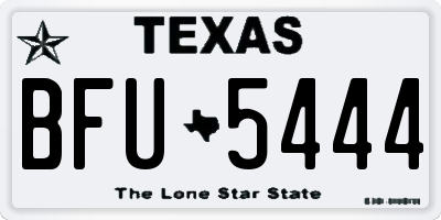TX license plate BFU5444