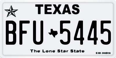 TX license plate BFU5445
