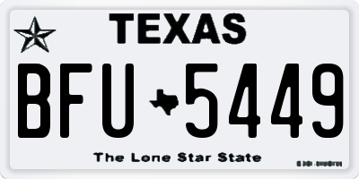 TX license plate BFU5449