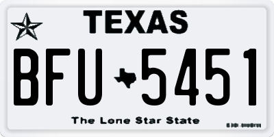 TX license plate BFU5451