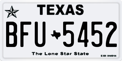 TX license plate BFU5452