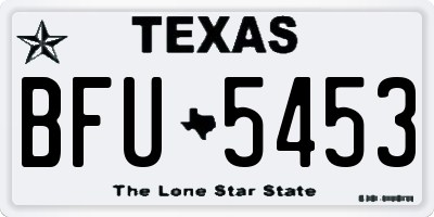 TX license plate BFU5453